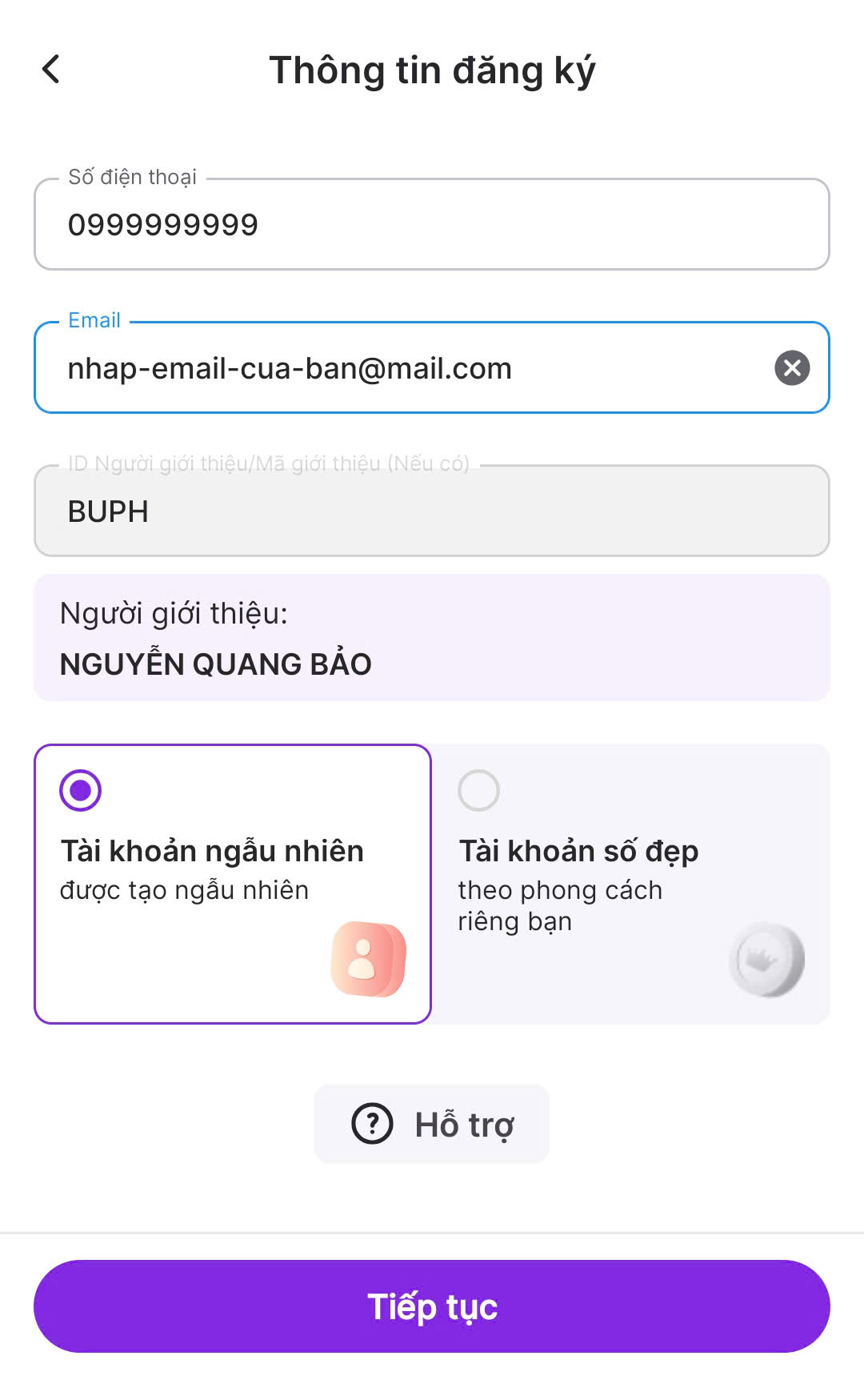 thông tin mở tk vps online